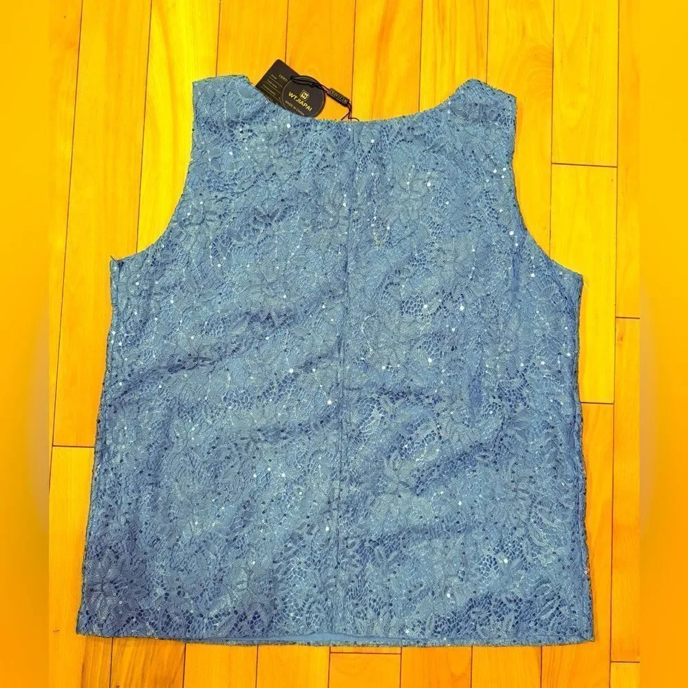 WTJIAPAI Chiffon Pant, Tank Top, Sequin Lace Jacket NWT - Picture 6 of 10